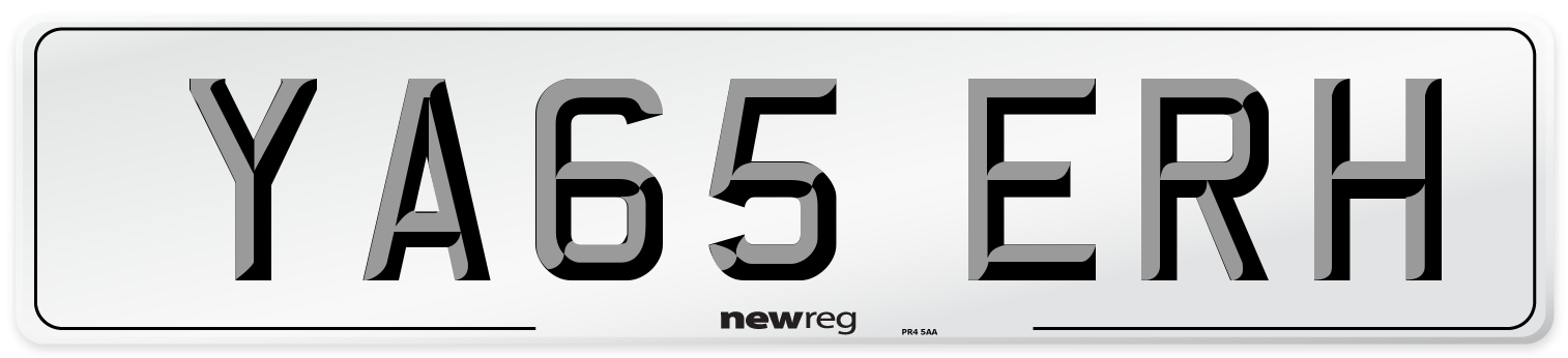 YA65 ERH Number Plate from New Reg